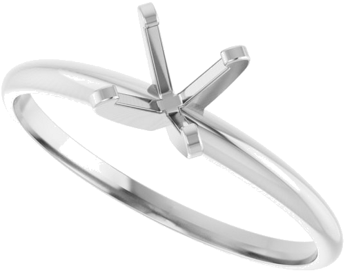 14K White 5.5 mm Round Ultra-Lightweight Solitaire Engagement Ring Mounting (5)