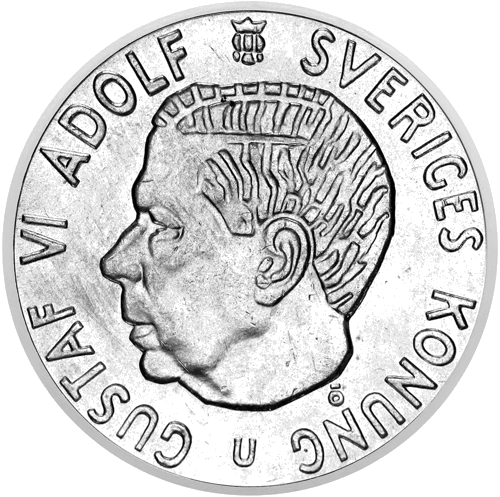2 кроны Густав VI (1952–1966) Швеция серебряная монета (1)