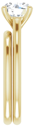 Sužadėtuvių Žiedas „Solitaire“ 585 Geltonojo Aukso Round 7.4mm (9)