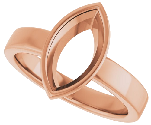 10K Rose 12x6 mm Marquise Solitaire Engagement Ring Mounting (5)