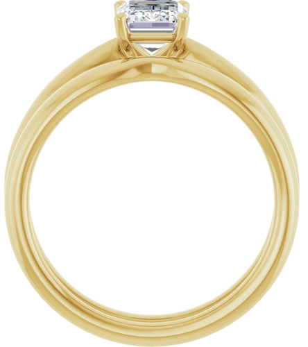 14K Yellow  7x5 mm Emerald Solitaire Engagement Ring Mounting (7)