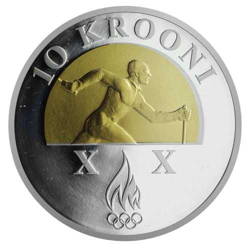 2006 Estonia Turin Olympic Games 10 Krooni Silver Coin (1)