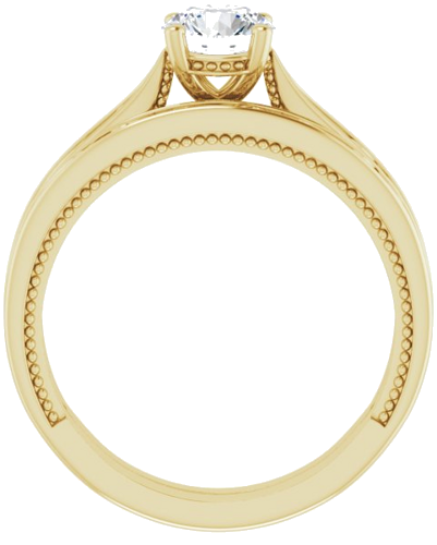 Sužadėtuvių Žiedas „Solitaire Vintage-Inspired“ 14k yellow gold Round 5.8mm (7)