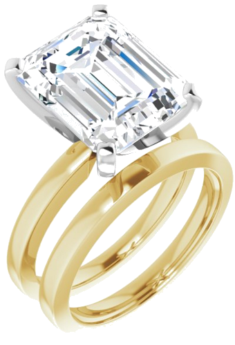 Sužadėtuvių Žiedas „Solitaire“ 14k yellow/white gold Emerald 12mm x 10mm (6)