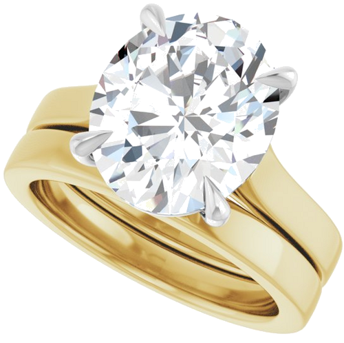 Sužadėtuvių Žiedas „Claw-Prong“ 18k yellow/white gold Oval 12mm x 10mm (10)