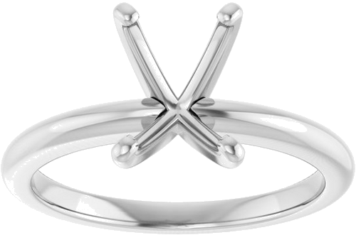 14K White  8x6 mm Emerald Solitaire Engagement Ring Mounting (3)