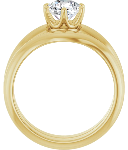 Sužadėtuvių Žiedas „Solitaire Crown-Inspired“ 14k yellow gold Round 6.5mm (7)