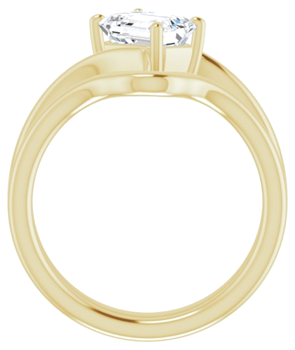 Sužadėtuvių Žiedas „Solitaire Bypass“ 14k yellow gold Emerald 7mm x 5mm (7)