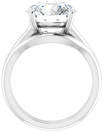 Sužadėtuvių Žiedas „V-End Prong“ 18k white gold Round 11mm (7)