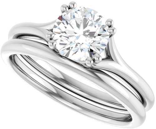 Sužadėtuvių Žiedas „Twin-Prong Solitaire“ 14k white gold Round 6.5mm (10)