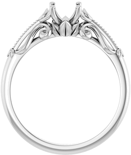 Sužadėtuvių Žiedas „Solitaire Sculptural“ 14k white gold Round 5.2mm (2)