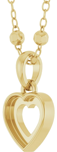 Pakabukas „Cabochon Heart“ 585 Geltonojo Aukso Heart Shape 6mm (2)