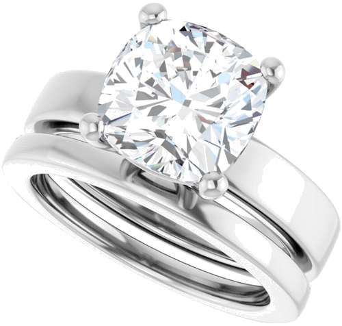 Sužadėtuvių Žiedas 14k white gold Cushion 9mm (10)
