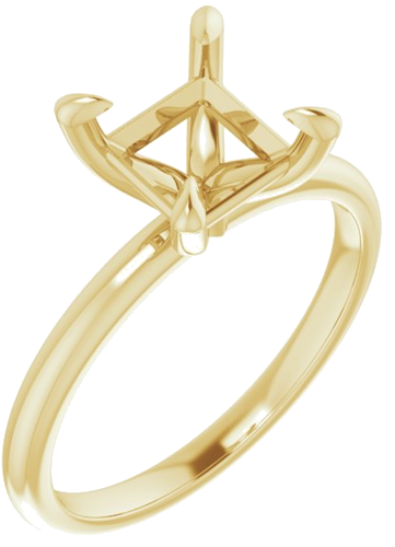 14K Yellow  6.5x6.5 mm Square Solitaire Engagement Ring Mounting (1)