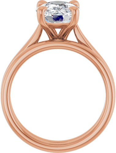 Sužadėtuvių Žiedas „Claw-Prong Solitaire“ 14k rose gold Elongated Cushion 10mm x 8mm (7)