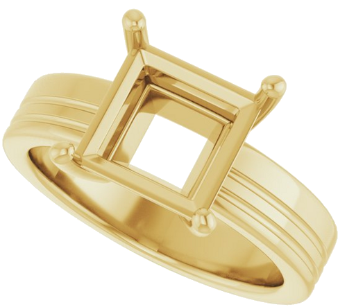 Sužadėtuvių Žiedas „Solitaire“ 14k yellow gold Square 8mm (5)