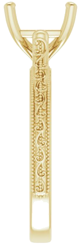 Sužadėtuvių Žiedas „Solitaire Sculptural“ 18k yellow gold Asscher 8mm (4)