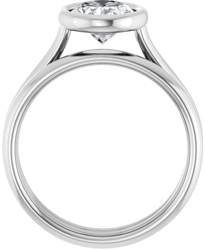 Sužadėtuvių Žiedas „Bezel-Set Solitaire“ 14k white gold Oval 9mm x 7mm (7)