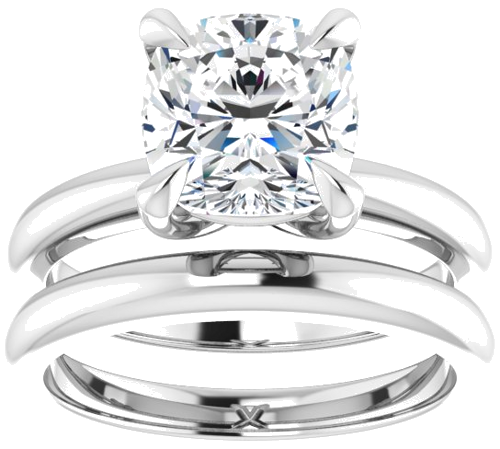Sužadėtuvių Žiedas „Claw-Prong Solitaire“ 14k white gold Cushion 8mm (8)