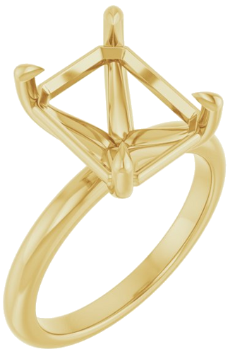 14K Yellow 11x9 mm Emerald Solitaire Engagement Ring Mounting (1)