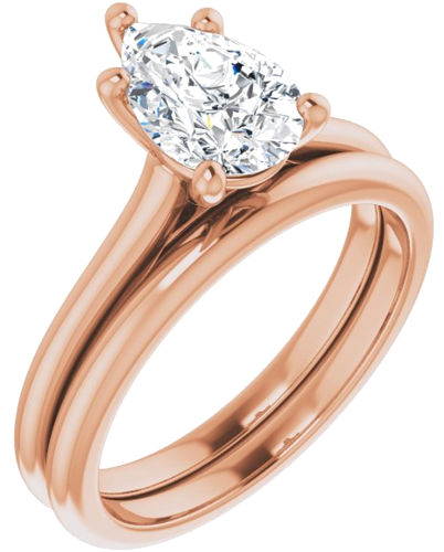 Sužadėtuvių Žiedas „Accented“ 18k rose gold Pear 9mm x 6mm (6)