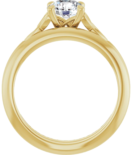 14K Yellow 6.5 mm Round Solitaire Engagement Ring Mounting (7)