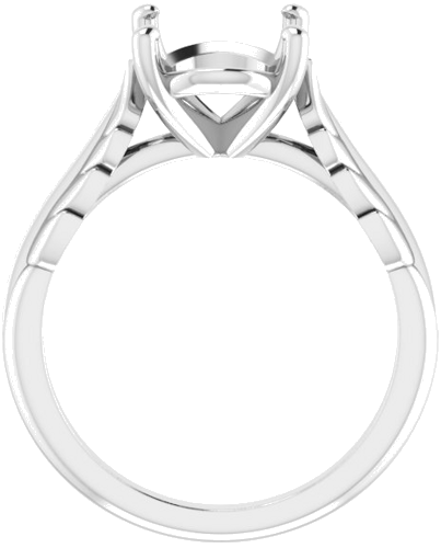 Sužadėtuvių Žiedas „Solitaire Leaf“ 14k white gold Oval 11mm x 9mm (2)