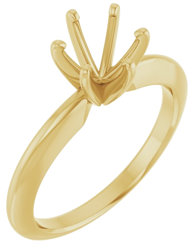 Sužadėtuvių Žiedas „Solitaire“ 585 Geltonojo Aukso Round 6mm x 6.6mm (1)