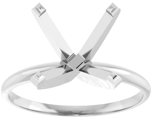 14K White 8 x 8 mm Square Ultra-Lightweight Solitaire Engagement Ring Mounting (3)