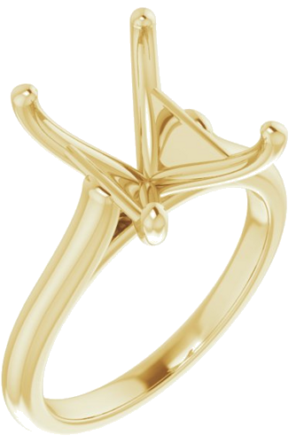 14K Yellow 11x9 mm Emerald Solitaire Engagement Ring Mounting (1)