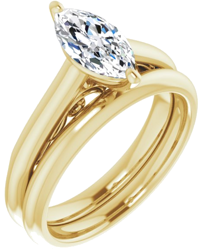 Sužadėtuvių Žiedas „Sculptural“ 14k yellow gold Marquise 10mm x 5mm (6)