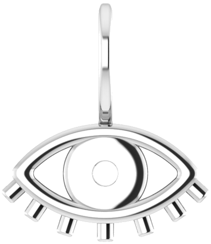 Pakabukas „Accented Evil Eye Charm“ 585 Baltojo Aukso Round 1.7mm (1)