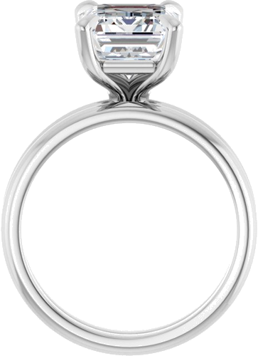 Sužadėtuvių Žiedas „Solitaire“ 14k white gold Emerald 10mm x 8mm (7)