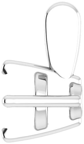 14K White 4.5 mm Round 4-Prong Pendant Mounting (3)