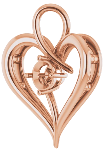 14K Rose  5.2 mm Round Pendant Mounting (2)