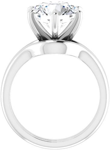 14K White  10 mm Round Solitaire Engagement Ring Mounting (7)