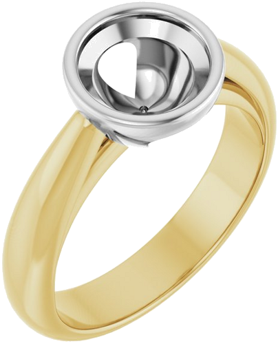 Sužadėtuvių Žiedas „Bezel-Set Solitaire“ 14k yellow/white gold Round 7.4mm (1)
