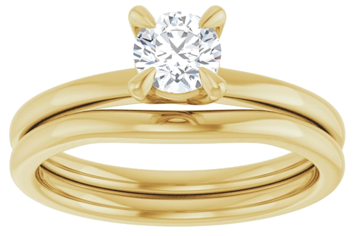 Sužadėtuvių Žiedas 14k yellow gold Round 4.8mm (8)