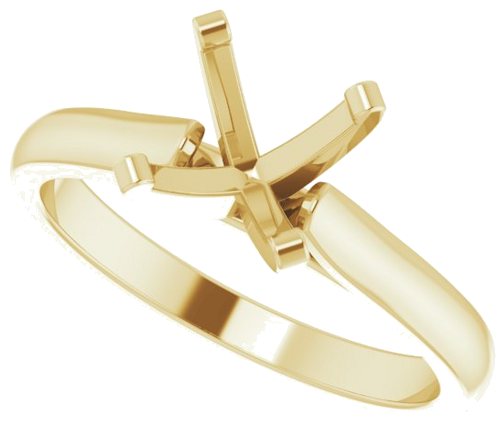14K Yellow 7.5 mm Round Solitaire Engagement Ring Mounting (4)