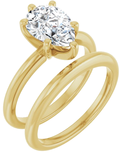 14K Yellow  10x7 mm Pear Solitaire Engagement Ring Mounting (6)