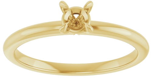 14K Yellow  4.1 mm Round Solitaire Engagement Ring Mounting (3)