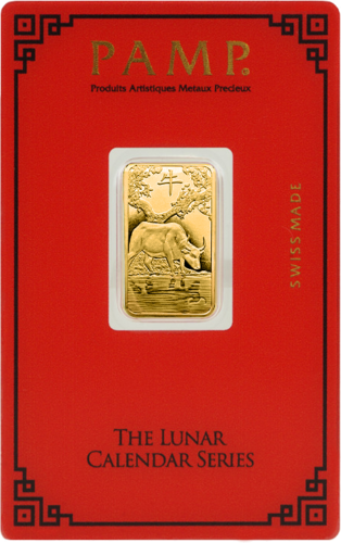 5 g Investīciju zelta stienis 2021 Vērša gads PAMP (2)