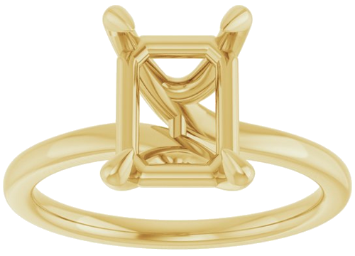 Sužadėtuvių Žiedas 14k yellow gold Emerald 9mm x 7mm (3)