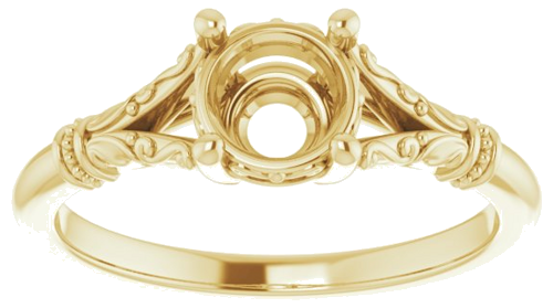 Sužadėtuvių Žiedas „Sculptural“ 18k yellow gold Round 6mm (3)