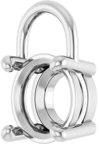 Pakabukas „Solitaire“ 14k white gold Round 8mm (2)