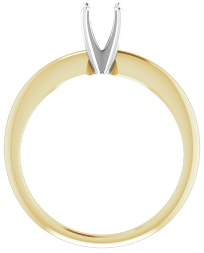 Sužadėtuvių Žiedas „Solitaire“ 585 Baltojo Ir Geltonojo Aukso Round 4.2mm x 4.9mm (2)