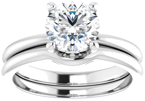 10K White 7 mm Round Solitaire Engagement Ring Mounting (8)