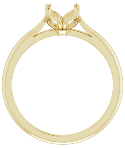 14K Yellow  5 mm Square Solitaire Engagement Ring Mounting (2)