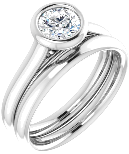 14K White  5.5 mm Round Solitaire Engagement Ring Mounting (6)