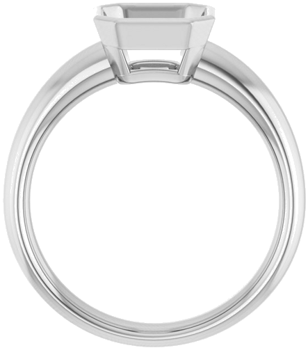 Sužadėtuvių Žiedas „Bezel-Set Solitaire“ 14k white gold Asscher 7mm (2)